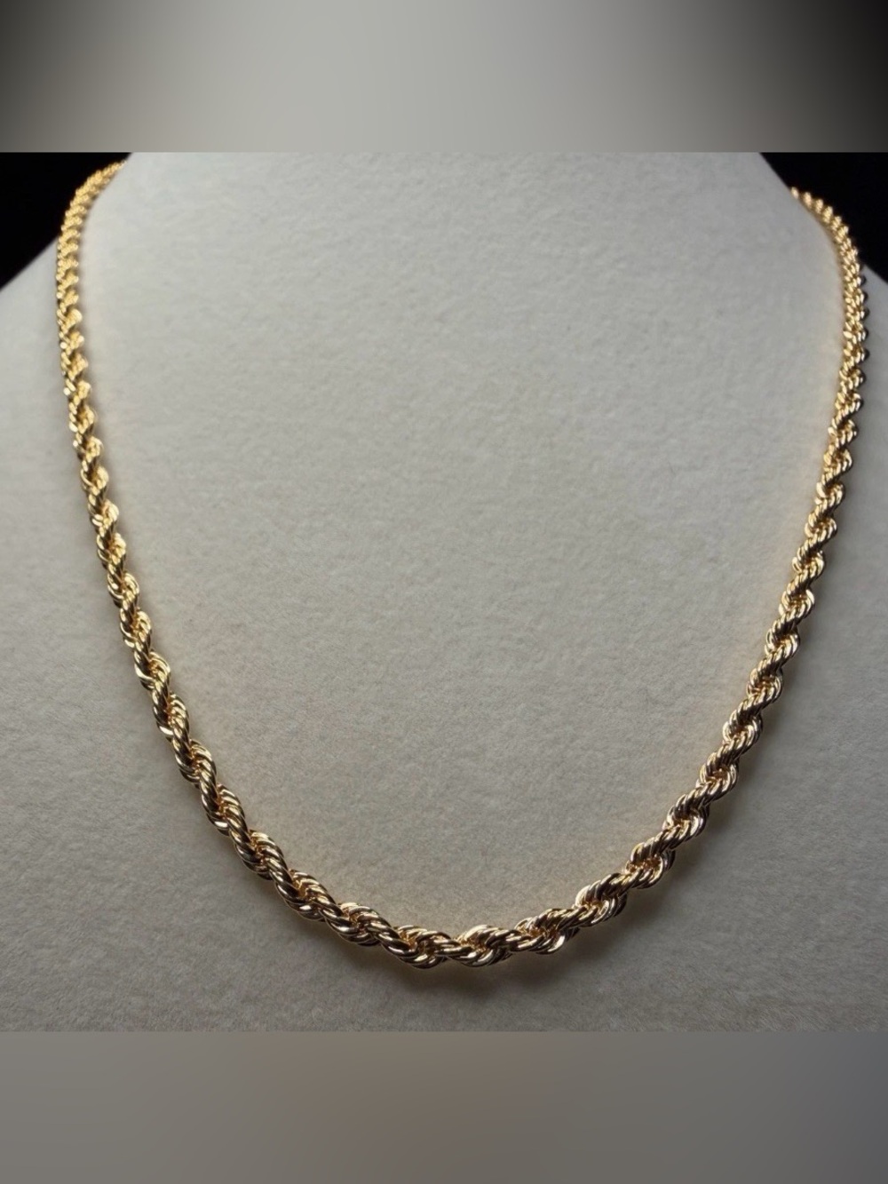 Rope Chain 18in 3MM 14K Gold Premium Finish Necklace Brand New Dainty Piece